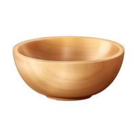 AI generated Wooden bowl isolated on transparent background png