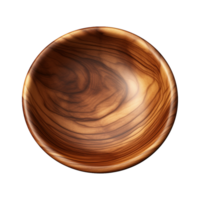 AI generated Wooden bowl isolated on transparent background png