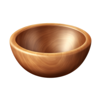 AI generated Wooden bowl isolated on transparent background png