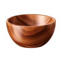 AI generated Wooden bowl isolated on transparent background png