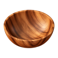 AI generated Wooden bowl isolated on transparent background png