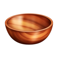 AI generated Wooden bowl isolated on transparent background png