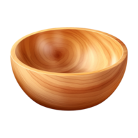 AI generated Wooden bowl isolated on transparent background png