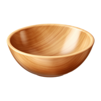 AI generated Wooden bowl isolated on transparent background png