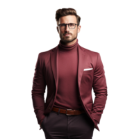 AI generated Young stylish man posing isolated on white background png