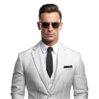 ai generado joven elegante hombre posando aislado en blanco antecedentes png