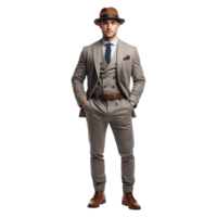 AI generated Young stylish man posing isolated on white background png