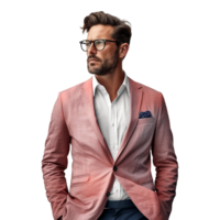 AI generated Young stylish man posing isolated on white background png