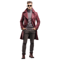 AI generated Young stylish man posing isolated on white background png
