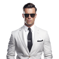 ai generado joven elegante hombre posando aislado en blanco antecedentes png