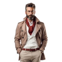 AI generated Young stylish man posing isolated on white background png