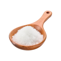 AI generated Salt in woodn spoon isolated on transparent background png