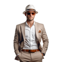 AI generated Young stylish man posing isolated on white background png