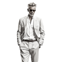 AI generated Young stylish man posing isolated on white background png