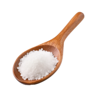 AI generated Salt in woodn spoon isolated on transparent background png