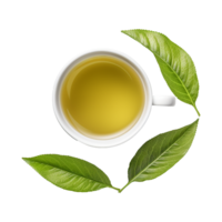 AI generated Tea with leaves isolated on transparent background png