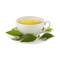 AI generated Tea with leaves isolated on transparent background png