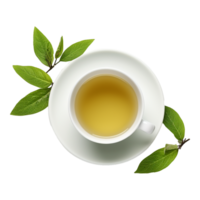 AI generated Tea with leaves isolated on transparent background png