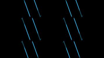 Animation von ziehen um Neon- Linie im Muster auf schwarz Hintergrund. video