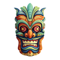 ai generiert Tiki Masken hawaiisch Stammes- Totem png isoliert auf transparent Hintergrund