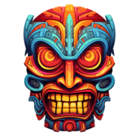 AI generated Tiki masks hawaiian tribal totem png isolated on transparent background