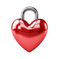 AI generated Padlock Heart isolated on transparent background png