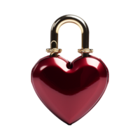 AI generated Padlock Heart isolated on transparent background png