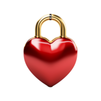 AI generated Padlock Heart isolated on transparent background png