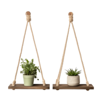 AI generated Hanging rope shelf isolated on transparent background png