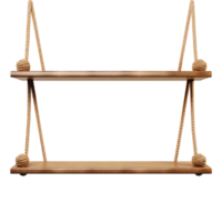 AI generated Hanging rope shelf isolated on transparent background png