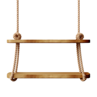 AI generated Hanging rope shelf isolated on transparent background png