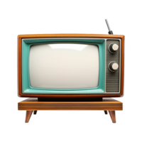 ai generado retro antiguo televisión aislado en transparente antecedentes png