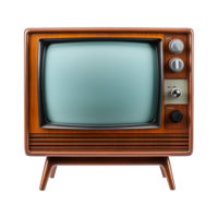 ai generado retro antiguo televisión aislado en transparente antecedentes png