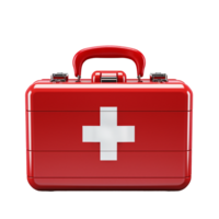 AI generated Red first aid kit isolated on transparent background png