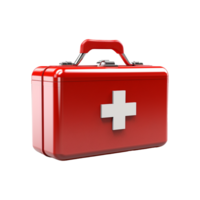 AI generated Red first aid kit isolated on transparent background png