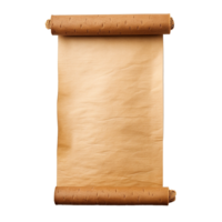 AI generated Blank old paper scroll ancient papyrus png isolated on transparent background