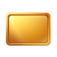 AI generated Rectangle button with golden png isolated on transparent background