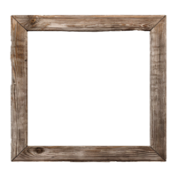 AI generated Rustic wooden frame isolated on transparen background png