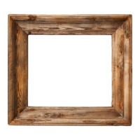 AI generated Rustic wooden frame isolated on transparen background png