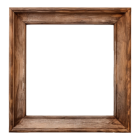 AI generated Rustic wooden frame isolated on transparen background png