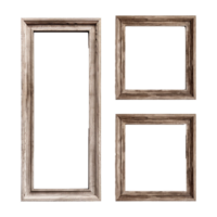 AI generated Rustic wooden frame isolated on transparen background png