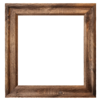 AI generated Rustic wooden frame isolated on transparen background png