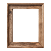 AI generated Rustic wooden frame isolated on transparen background png