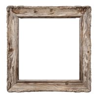 AI generated Rustic wooden frame isolated on transparen background png