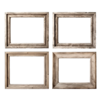 AI generated Rustic wooden frame isolated on transparen background png