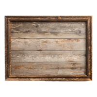 AI generated Rustic wooden frame isolated on transparen background png