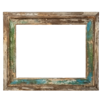 AI generated Rustic wooden frame isolated on transparen background png