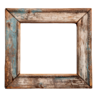 AI generated Rustic wooden frame isolated on transparen background png