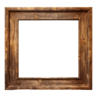 AI generated Rustic wooden frame isolated on transparen background png