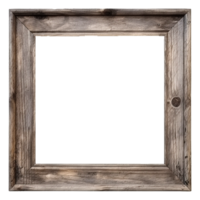 AI generated Rustic wooden frame isolated on transparen background png